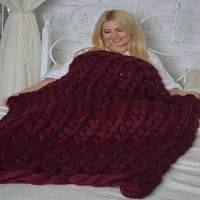 pokrivač džinovska pletenica Merino vunene pokrivač Chunky pokrivač Chunky pleteni bacanje velikog pletena