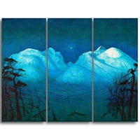 Art Harald Sohlberg - Zimska noć u planinama Lansdcape Canvas Artwork Ispis u. Visok