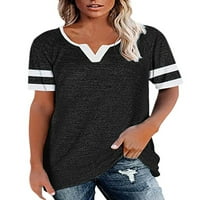 Paille dame majica majica s kratkim rukavima Striped ljetni vrhovi mekani dnevni odjeća Tee crna 3xl