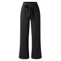 Idoravanske ženske pantalone za hlače za hlače ženske hlače sa širokim hlačama pamučne platnene pantalone ravne hlače casual pantalone