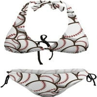 Bejzbol uzorak žene Halter string trokut bikini setovi dva seksi kupaći kostimi s kupaćem kostimi
