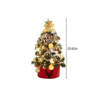 Jeashchat je osvijetlio mini božićno stablo malo božićno stablo sa LED svjetlosnim konusima i ukrasima božićnog kugla