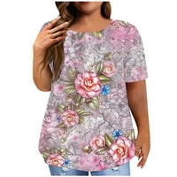 Vivianyo HD Women plus veličina kratkih rukava TOPLE CLEARANCE Plus veličine za žene V-izrez bluza LACE