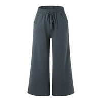Žene Ležerne prilike pune boje pamučne hlače s džepovima plus veličine pantalone za žene dame pantalone