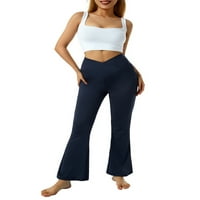 Luiryar Womens Yoga hlače gamaše visokog struka širokog nogu joge flare hlače TUMMIJE TRENUTNO VRIJEME