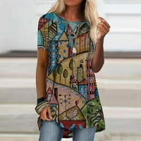 Ženski vrhovi Ženska bluza s kratkim rukavima Casual Graphic Prints Beach Crew Crt TEE Ljetni bluze