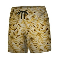 Jmntiy muške kratke hlače s hranom realistične 3D tiskane ljetne kratke hlače Plaže Swim Swims