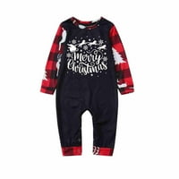 Podudaranje pidžama za obiteljska obiteljska božićna pidžama postavljena božićna PJS za obiteljski set crvene plastične gornje i duge hlače za spavanje crna