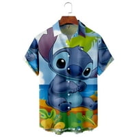 Disney Lilo & Bowtch Majica Summer Majica za kratki rukav, Ležerne tipke Down Majice, Djeca odrasla