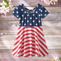 Anuirheih 4. jula haljina za djevojčice za debljinu Ljeto Patriotske haljine američke zastave