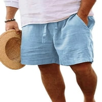 HAITE MAN Ljetne kratke hlače Solidne dno boje Srednja struka Kratke hlače za plažu Workout Beachward Sport Direktor Mini pantalone svijetlo plave m