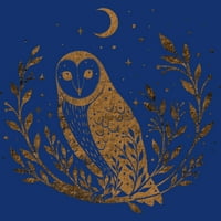 Sova Moon - Zlatna ženska Royal Heather Blue Grafički grafički trkački tenk - Dizajn od strane ljudi