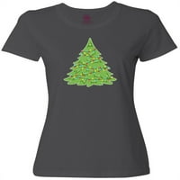 Inktastično božićno drvce sa šarenim lampicama Ženska majica