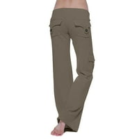 Teretne pantalone za žene rastezanje povremenih hlača sa visokim strukom sa širokim pantalonama za žene