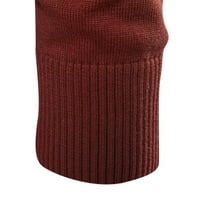 Entyinea zimski džemper za muškarce Čvrsto kolor kornjače Tanak fit pulover pleteni džemper crveni xl