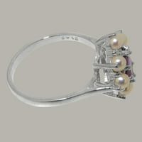 Britanci napravio je 9k bijeli zlatni prirodni ametist i kultivirani biserni ženski prsten za izjavu
