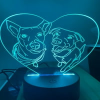 Srce LED lampica LED fotografija LED svjetlo Slika lagana akrilna svjetlost 3D portret Osobni poklon
