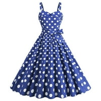 CIREGEACUW 1950S haljine za žene Seksi remen zamotane kostim tiskani rucf Summer bez rukava V-izrez