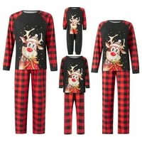 Wsevypo Porodično podudaranje Xmas PJS Christmas Pajamas Odrasli Dečiji baby Elk Ispis Sleep Set