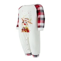 Hirigin roditelj-dječji božićni noćni odjeća, dugi rukav okrugli vrat ELK tisak za tisak pantalona za