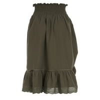 Allshope ženske duge suknje, vintage elastična struka čipkasti patchwork nacrtavanje ljetne suknje s