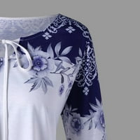 Žene ljetne vrhove Modni ženski plus veličine tiskani rukav na rukavima bluze za bluze za ključeve majice
