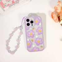 Kompatibilan za iPhone Pro Case Clear Slatka cvjetna cvjetna sa lancem za djevojke Žene uzorak meko