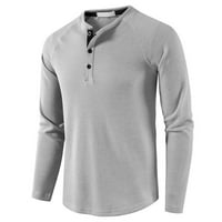 HFYIHGF Henley majice za muškarce Modni majica s dugim rukavima Plit majica V majica V rect T majice