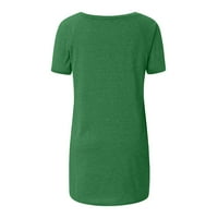 Ženske vrhove Ležerne bluze s dugim rukavima Cvjetne žene T-majice Crew Crt Crt Lether Green S