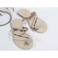 Žene Flip Flops Ljetne ravne sandale Udobne modne papuče Žene antiki klizni klinovi dame Ladies Rhinestone