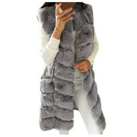 Symoidni juniorski kaputi i jakne - Faux-fur Gilet prsluk bez rukava s rukavima toplijski jakni kaput