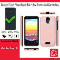Capsule Case kompatibilan s ikonom za kriket [otporan na udarce za četkicu za žene Žene Girly Style Pink Black telefon poklopac za crnoj telefon] za ikonu kriketa U325AC