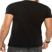 NIUER MAN Ljetni vrhovi kratkih rukava majica Majica pune boje casual bluza Henley vrat Basic Tee crna