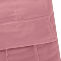 Ženske modne teretne hlače s više džepom opuštene solidne boje elastične struke ravne pantalone trendi udobne jogging kombinezonske hlače ružičaste s