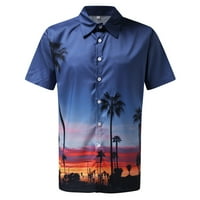 Sayhi Muška ljetna modna košulja na morskoj obali Havajska majica Majica za slobodno vrijeme kratke