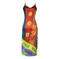 Haljina Moda New Benchmark Himeway Ženska Ležerna Labava V-izrez Casual Color Usklađivanje etničkog