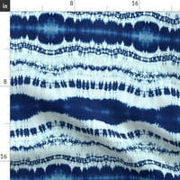 Pamuk Saten Stolcloth, 90 Round - Indigo Stripe Shibori Blue Stripes Hippie Boho Beach Tie Dye Japanese