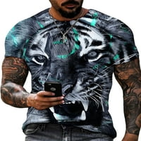 GRIANOOK MENS T BOUS 3D digitalni ispis bluza s kratkim rukavima Ljetni vrhovi muškarci Baggy majica