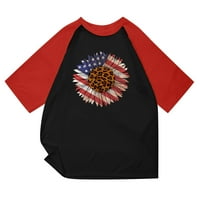 CLLIOS 4. srpnja Košulje za muškarce Patriotska SAD Zastava zastava Uzorak tiska Tees Classic okrugli