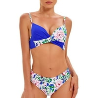 Tobchonp ljetni seksi ženski cvjetni tiskani bikini setovi push-up podstavljeni grudnjaci kupaći kostimi kupaći kostim za kupaće cvijeće od plaža