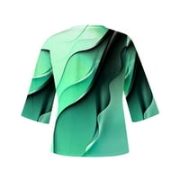 Meichang ženske gradijentne bluze i vrhovi Dressy casual bolovni blok rukave mramorne majice V izrez