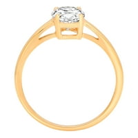 1.0ct ovalni rez bijeli safir 18k žuti zlatni godišnjica zaručničke prstene veličine 6.25