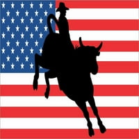 5in 3in američki zastava Bull Rider Cowboy naljepnica