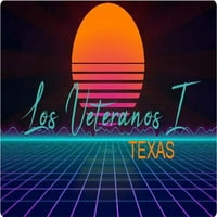 Los Veteranos i Texas Vinyl Decal Stiker Retro Neon Dizajn