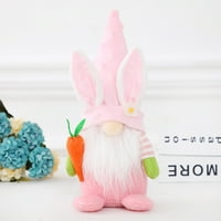 Rabbit uši dizajn Uskrs patuljački lutka realistična pletena tkanina koja drži mrkvu gnome ukras za