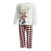 Božićni vilk tiskani pidžama roditelj-dijete, božićne pidžame, dugi rukavi i pantalona odjeća