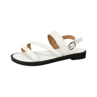 Sawvnm Summer Dame Cipele Ravne potpetice otvorene nožne sanduke Ležerne prilike ženske sandale za odrasle Bijelo SAD: 9