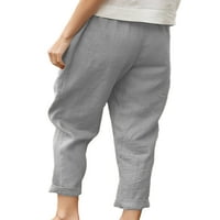 Prednje žene Ženske hlače Elastični struk Casual Pant Classic Fit Lounge Nosite pantalone sa džepom