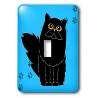 3drose crna dugodlaka perzijska mačka plava šapa - jednokrevetni prekidač