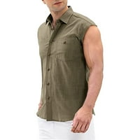 Auroural Man Odjeća za odjeću Muška ljetna pamučna majica bez rukava bez rukava